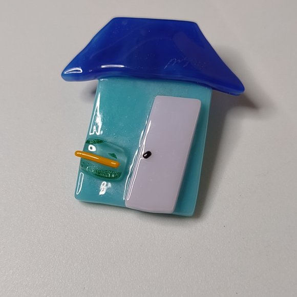 Blue And White Lizano's Glass Haus Brooch - Picture 2 of 8